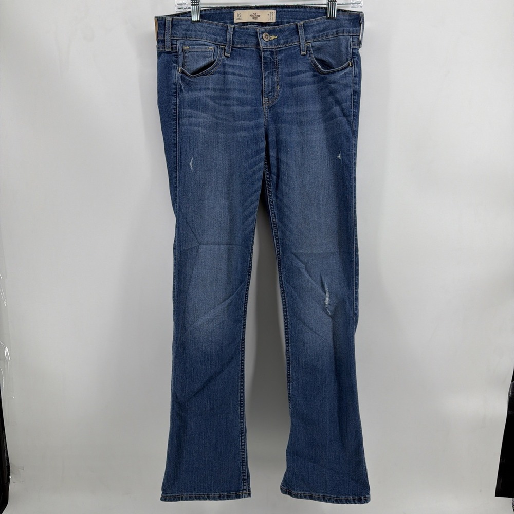 Hollister Womens Skinny Soft Boot Cut Stretch Jeans Size 9s 29x31 Blue Denim